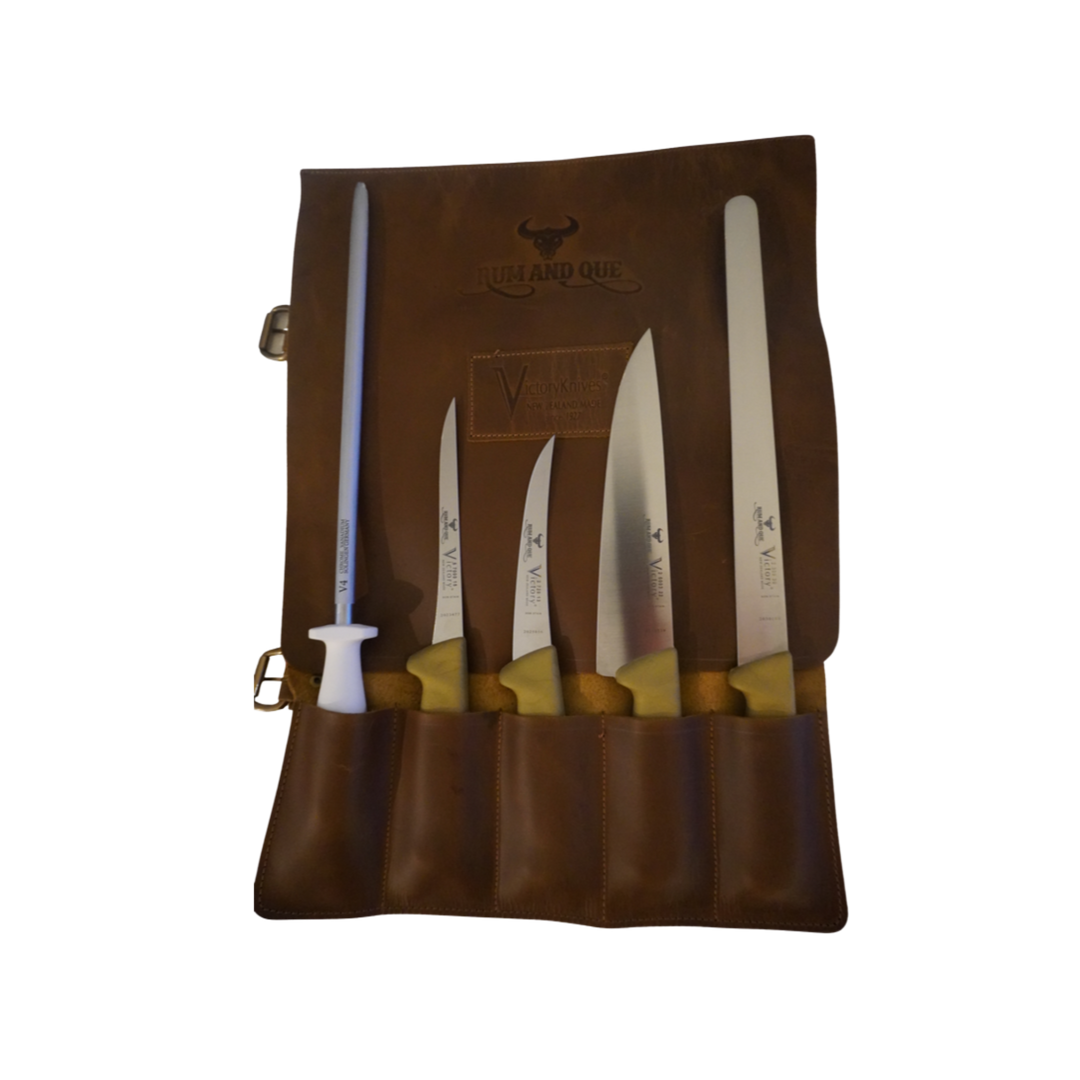 Victory Knives and Rum and Que Pitmaster Knife Roll